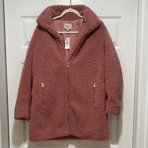 NWT LOFT Dusty Rose Sherpa Jacket